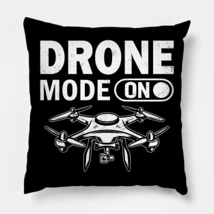 Drone Mode On Funny Drone Pilot Retro Pillow