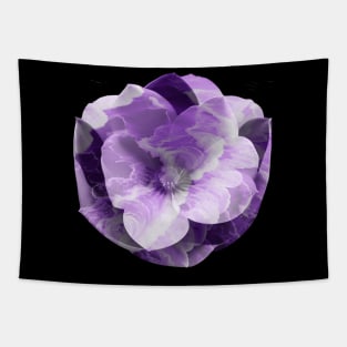 Abstract Purple Waves Flower Tapestry