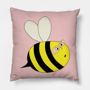 A Cute Chubby Bee Wearing Glasses Pillow