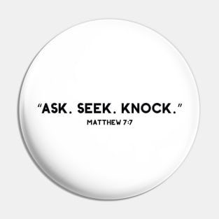 Christian Quote Matthew 7:7 Pin