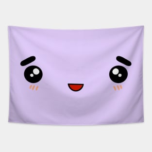 Cute Kawaii Happy Anime Facial Expression Tapestry