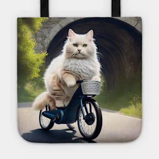 Cat on a Bicycle Tote