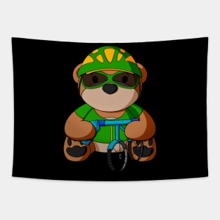 Biking Teddy Bear Tapestry