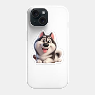 Cute Husky sitting down cartoon Phone Case