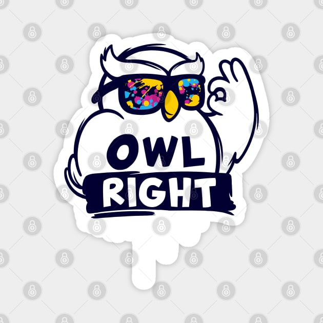 Owl right Magnet by NemiMakeit