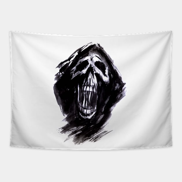 Screaming Skull Tapestry by DougSQ