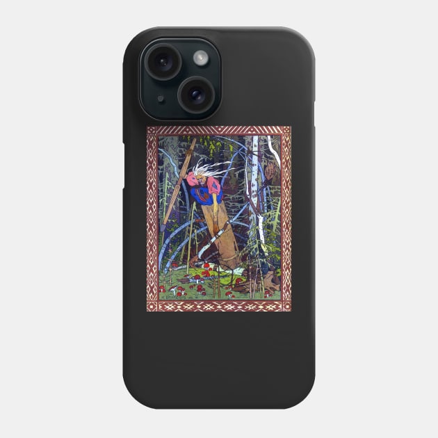 Baba Yaga in her Mortar - Vasilisa the Beautiful - Ivan Bilibin 1899 Phone Case by forgottenbeauty