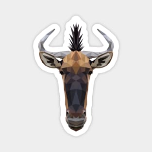 Wildebeest Low Poly Art Magnet