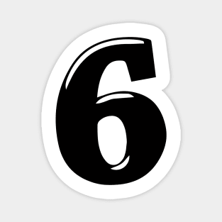 Number 6 in 3d text font style Magnet