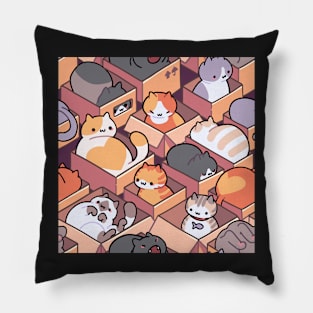 Cats in Boxes Pillow