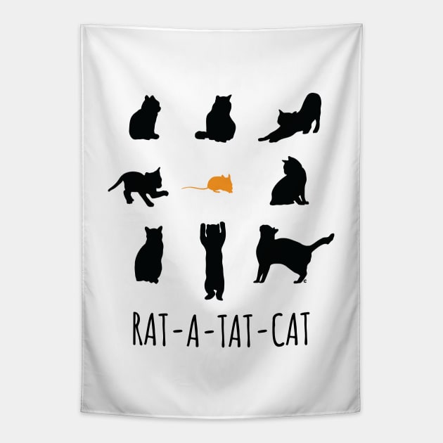 Rat-A-Tat-Cat Tapestry by CuriousCurios