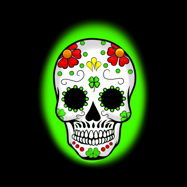 Shamrock sugar skull by Art by Eric William.s