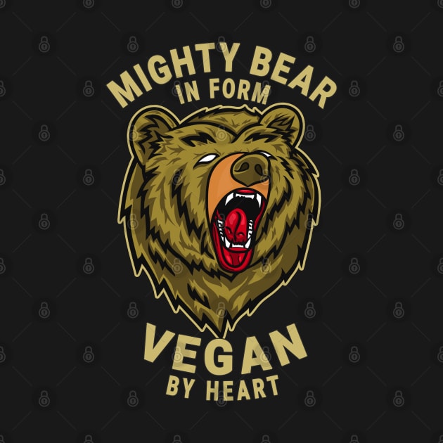 Vegan Mighty Bear Vegetarian Design Quote by jeric020290