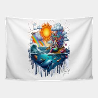 Mermaid Surreal Subconscious Sun-Kissed Morning Tapestry