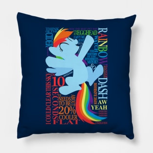 Many Words of Rainbow Dash Pillow