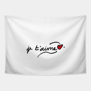 hand written je t`aime Tapestry