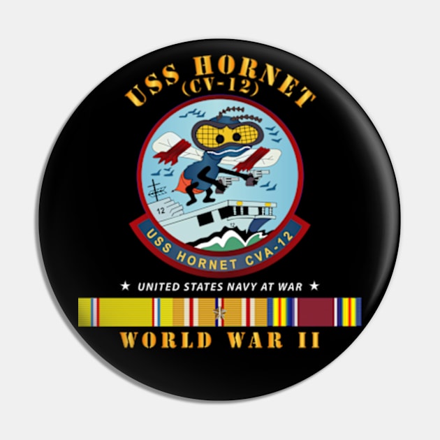 USS Hornet (CV-12) - WWII w PAC SVC Pin by twix123844