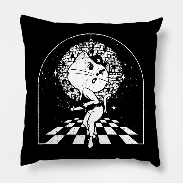 Disco Cat Pillow by Kane Banner