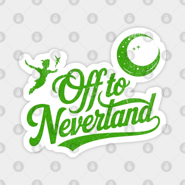 Distressed Off to Neverland Peter Pan Second Star to the Right Magnet by Joaddo
