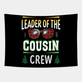 Leader Of The Cousin Crew Funny Christmas Family Costume T-Shirt Tapestry