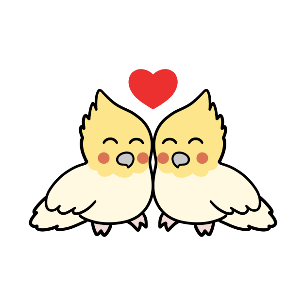 Lutino Pearl Cockatiel Love by BiscuitSnack