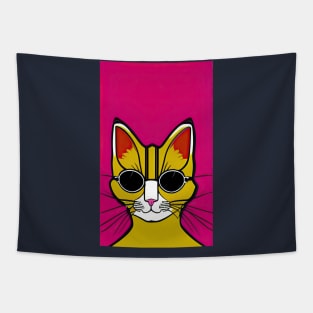 Cat with glasses Tapestry