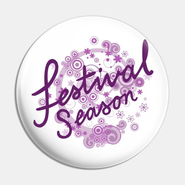 Festival Season Type Design Pinks & Purples Pin by NataliePaskell