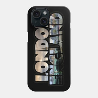 London, England Label with Big Ben & Westminster Phone Case