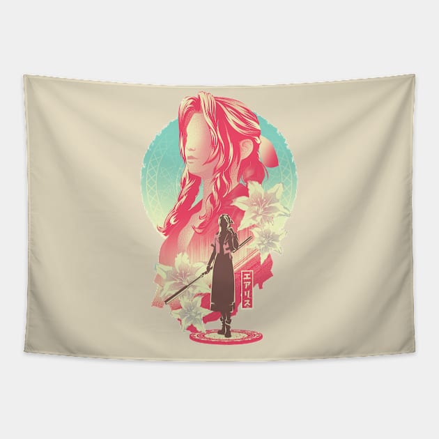 The Flower Girl v2 Tapestry by HyperTwenty