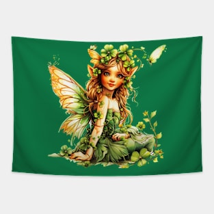 St. Patricks Day Fairy Shamrocks Butterfly Saint Patricks Day Tapestry