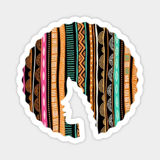 Afro Hair Woman with African Pattern, Black History Magnet