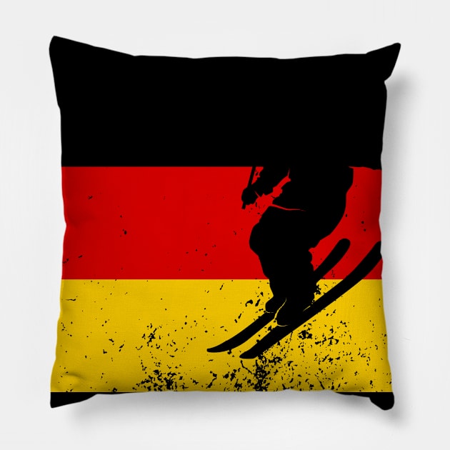 Skiing Mountain Slope Winter Sports Gift Pillow by AlleyField