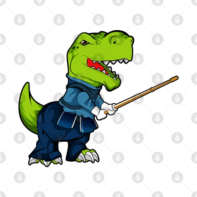 Cartoon TREX doing Kendo by Modern Medieval Design