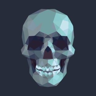 Turquoise Skull Low Poly T-Shirt