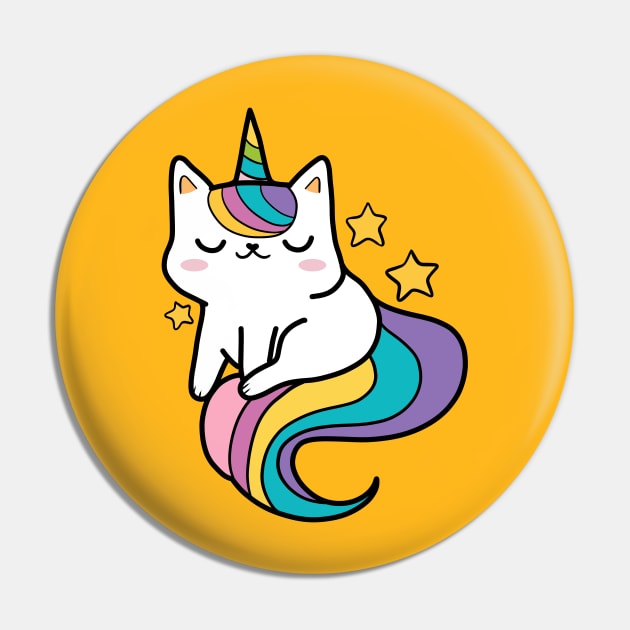 Unicorn Rainbow Kitty Pin by by_Akku