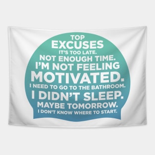 Swim cap Excuses - Swimming Quotes Tapestry