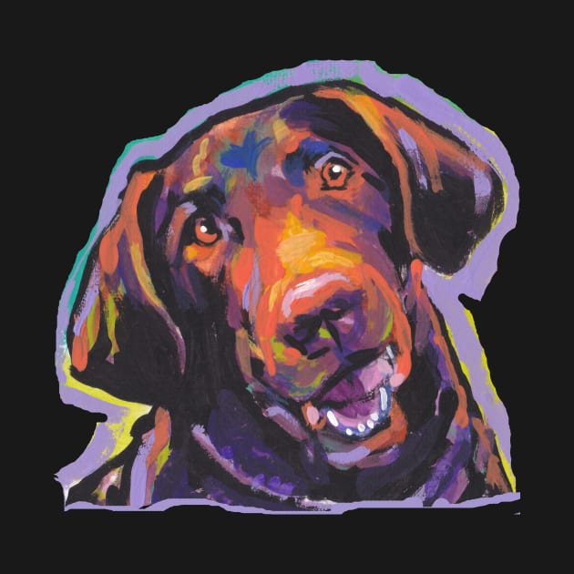 Chesapeake Bay Retriever Dog Bright colorful pop dog art by bentnotbroken11