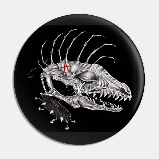 Punk Dog Skeleton Pin by Megan Darrough