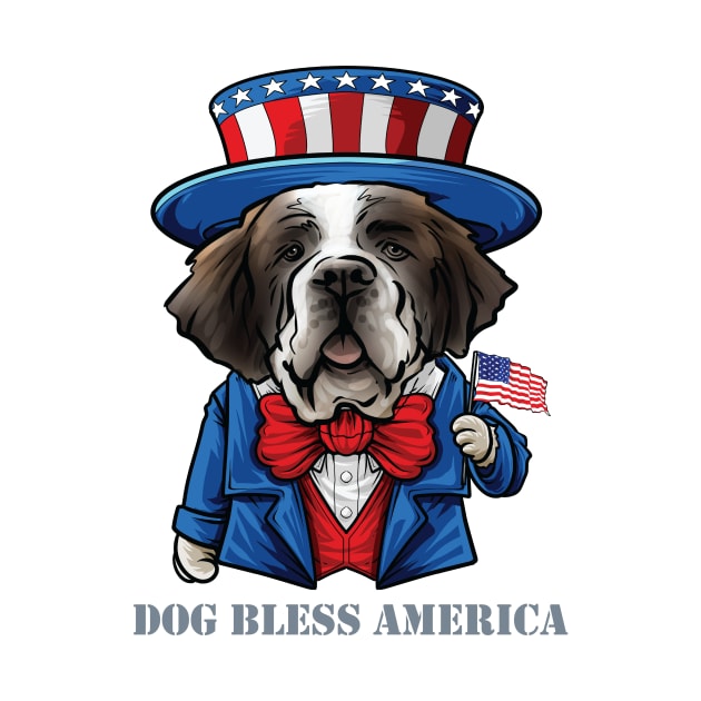 St Bernard Dog Bless America by whyitsme