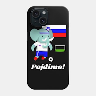 ⚽ Slovenia Football, Elephant Scores a Goal, Pojdimo! Team Spirit Phone Case