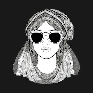 Cool vintage woman with sunglasses | T-Shirt