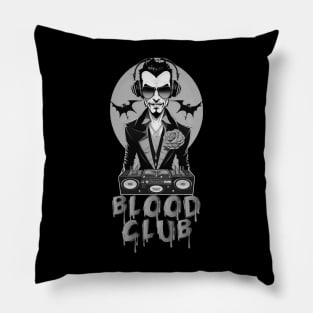 Vampire Blood Club DJ! (Black/Grey) Pillow