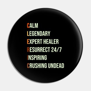 Cleric Healer Priest RPG Pnp Roleplaying Dungeon Meme Gift Pin