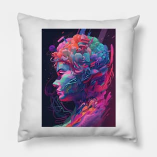 colorful aesthetic face Pillow