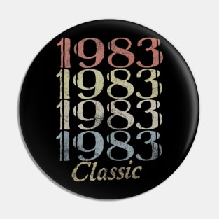 37th Birthday Gift 37 Years Old Retro Vintage 1983 Classic Pin