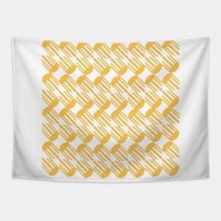 Yellow mid century pattern geometric Tapestry