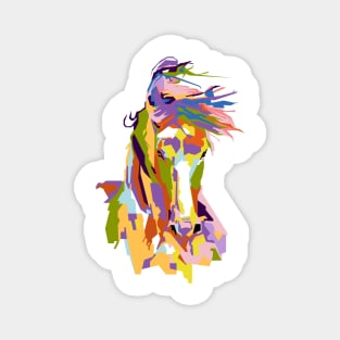 Abstract horse with limit color in WPAP Magnet