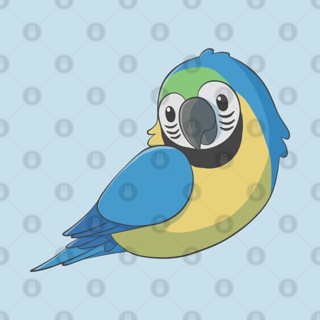 Cute fluffy blue & yellow macaw by AniBeanz