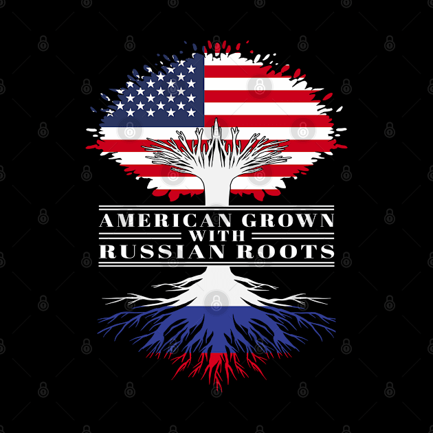 American Grown With Russian Roots Us Russia Flag Tree by BramCrye