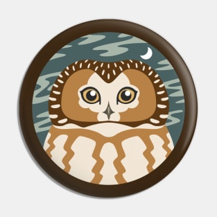 Saw whet Owl Logo Pin